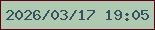 文字の大きさ：4、枠の色：5d001d、背景の色：afcab1、文字の色：345160 無料ブログパーツのブログ時計