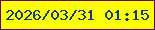 文字の大きさ：3、枠の色：5d055f、背景の色：fcff04、文字の色：103b88 無料ブログパーツのブログ時計