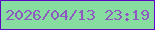 文字の大きさ：1、枠の色：5d06c4、背景の色：87dda0、文字の色：8f58c1 無料ブログパーツのブログ時計