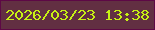 文字の大きさ：1、枠の色：5d0845、背景の色：622f42、文字の色：c7f114 無料ブログパーツのブログ時計