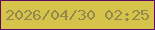 文字の大きさ：3、枠の色：5d0865、背景の色：d6c44a、文字の色：948850 無料ブログパーツのブログ時計