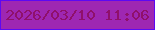 文字の大きさ：2、枠の色：5d08f3、背景の色：9e27b2、文字の色：8f106b 無料ブログパーツのブログ時計