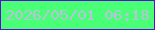 文字の大きさ：3、枠の色：5d0cd6、背景の色：49ff75、文字の色：b9c3df 無料ブログパーツのブログ時計