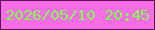 文字の大きさ：5、枠の色：5d0d5a、背景の色：f66de5、文字の色：84ff52 無料ブログパーツのブログ時計