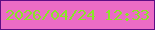 文字の大きさ：2、枠の色：5d0d84、背景の色：eb6cc5、文字の色：89e528 無料ブログパーツのブログ時計