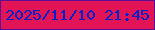 文字の大きさ：3、枠の色：5d0d93、背景の色：e31455、文字の色：0021c7 無料ブログパーツのブログ時計
