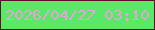 文字の大きさ：1、枠の色：5d0e30、背景の色：59e867、文字の色：e5a3da 無料ブログパーツのブログ時計