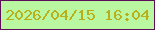 文字の大きさ：4、枠の色：5d0f5a、背景の色：baf7a1、文字の色：b7af1b 無料ブログパーツのブログ時計
