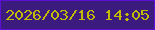 文字の大きさ：2、枠の色：5d10d5、背景の色：3b1b7d、文字の色：c2bb02 無料ブログパーツのブログ時計