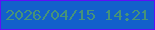 文字の大きさ：4、枠の色：5d10f6、背景の色：1260cb、文字の色：469379 無料ブログパーツのブログ時計