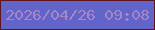 文字の大きさ：4、枠の色：5d1519、背景の色：6364ca、文字の色：a387c6 無料ブログパーツのブログ時計