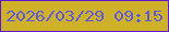 文字の大きさ：1、枠の色：5d16d4、背景の色：cfb129、文字の色：605bdb 無料ブログパーツのブログ時計
