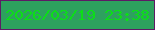 文字の大きさ：3、枠の色：5d1a65、背景の色：2da15e、文字の色：0cde18 無料ブログパーツのブログ時計