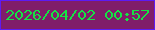 文字の大きさ：1、枠の色：5d1bf4、背景の色：801d6a、文字の色：14e344 無料ブログパーツのブログ時計