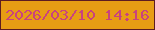 文字の大きさ：1、枠の色：5d1c21、背景の色：e79d14、文字の色：c9437e 無料ブログパーツのブログ時計
