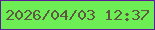 文字の大きさ：2、枠の色：5d1c98、背景の色：6dee55、文字の色：5e5943 無料ブログパーツのブログ時計