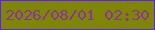 文字の大きさ：3、枠の色：5d1ffb、背景の色：7e8604、文字の色：88359f 無料ブログパーツのブログ時計