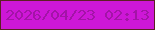 文字の大きさ：1、枠の色：5d2024、背景の色：ce17d7、文字の色：a314a7 無料ブログパーツのブログ時計