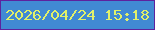 文字の大きさ：3、枠の色：5d229e、背景の色：418ad3、文字の色：e2f169 無料ブログパーツのブログ時計