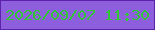 文字の大きさ：1、枠の色：5d22ab、背景の色：8e5fdd、文字の色：31c637 無料ブログパーツのブログ時計
