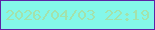 文字の大きさ：2、枠の色：5d23a5、背景の色：84f7e9、文字の色：a3e2ac 無料ブログパーツのブログ時計