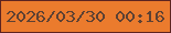 文字の大きさ：2、枠の色：5d2420、背景の色：eb7b2d、文字の色：5d4133 無料ブログパーツのブログ時計