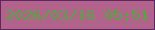 文字の大きさ：4、枠の色：5d2660、背景の色：b2638b、文字の色：52a83e 無料ブログパーツのブログ時計