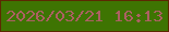 文字の大きさ：2、枠の色：5d2802、背景の色：3e7402、文字の色：ac6062 無料ブログパーツのブログ時計