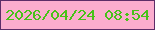 文字の大きさ：4、枠の色：5d2d68、背景の色：fbadce、文字の色：47c218 無料ブログパーツのブログ時計