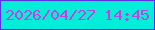 文字の大きさ：1、枠の色：5d2dec、背景の色：03eed8、文字の色：c045e0 無料ブログパーツのブログ時計
