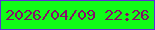 文字の大きさ：4、枠の色：5d2ed8、背景の色：11fc18、文字の色：870c69 無料ブログパーツのブログ時計