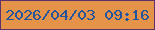 文字の大きさ：2、枠の色：5d3169、背景の色：e59348、文字の色：24549b 無料ブログパーツのブログ時計
