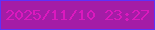 文字の大きさ：3、枠の色：5d31f9、背景の色：a41ca6、文字の色：db19be 無料ブログパーツのブログ時計