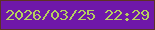 文字の大きさ：2、枠の色：5d3225、背景の色：6f18a9、文字の色：b5cf5f 無料ブログパーツのブログ時計