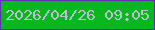 文字の大きさ：4、枠の色：5d32ac、背景の色：06b81c、文字の色：c0bbd9 無料ブログパーツのブログ時計