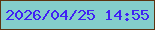 文字の大きさ：3、枠の色：5d3411、背景の色：84cecc、文字の色：4021f4 無料ブログパーツのブログ時計