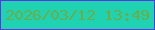 文字の大きさ：1、枠の色：5d34e5、背景の色：1fd2b2、文字の色：6eac46 無料ブログパーツのブログ時計
