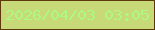 文字の大きさ：1、枠の色：5d380b、背景の色：c8d978、文字の色：acfa83 無料ブログパーツのブログ時計