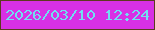 文字の大きさ：3、枠の色：5d3a1f、背景の色：d830e5、文字の色：70dff1 無料ブログパーツのブログ時計