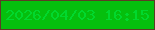 文字の大きさ：1、枠の色：5d3b25、背景の色：05bf0d、文字の色：01d82e 無料ブログパーツのブログ時計