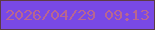 文字の大きさ：5、枠の色：5d3b44、背景の色：7949e5、文字の色：b86690 無料ブログパーツのブログ時計
