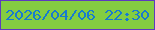文字の大きさ：4、枠の色：5d3bbe、背景の色：84cd41、文字の色：177bcf 無料ブログパーツのブログ時計