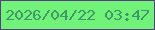 文字の大きさ：2、枠の色：5d3c86、背景の色：70f378、文字の色：41976b 無料ブログパーツのブログ時計