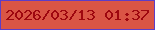 文字の大きさ：1、枠の色：5d3dc6、背景の色：da5545、文字の色：9e070f 無料ブログパーツのブログ時計