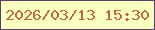 文字の大きさ：5、枠の色：5d3e68、背景の色：faffc2、文字の色：be6a3d 無料ブログパーツのブログ時計