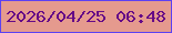 文字の大きさ：5、枠の色：5d41f2、背景の色：e59a8e、文字の色：650a87 無料ブログパーツのブログ時計