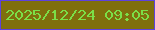 文字の大きさ：4、枠の色：5d42de、背景の色：7f6f0d、文字の色：7bdf47 無料ブログパーツのブログ時計