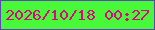 文字の大きさ：1、枠の色：5d45b3、背景の色：48f93a、文字の色：e00483 無料ブログパーツのブログ時計