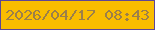 文字の大きさ：5、枠の色：5d4697、背景の色：f9bd00、文字の色：9b7f4a 無料ブログパーツのブログ時計