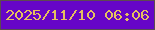 文字の大きさ：3、枠の色：5d4a50、背景の色：6605c7、文字の色：e5c05f 無料ブログパーツのブログ時計